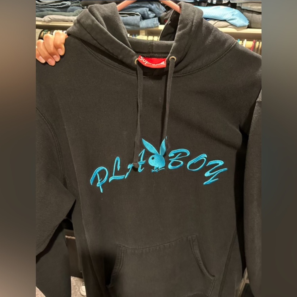 Black supreme playboy hoodie